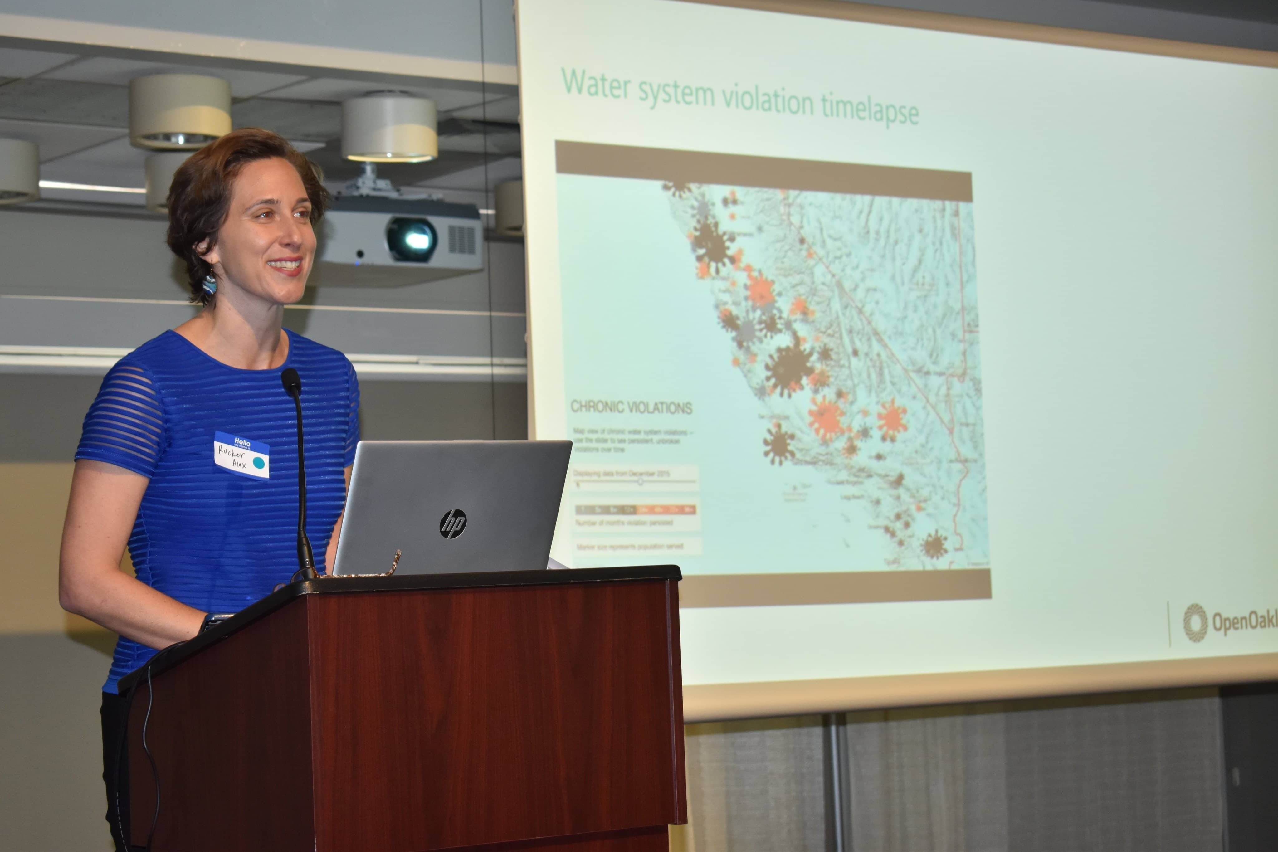 Rucker Alex presenting at the 2019 CA Water Data Challenge in Sacramento